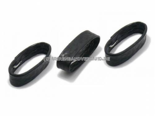 Ersatzschlaufen-Set 3tlg. 14mm schwarz echt Hai matt f�r Lederb�nder - Bild vergr��ern 