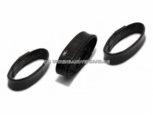 Ersatzschlaufen-Set 3tlg. 18mm schwarz Alligator-Pr�gung f�r Lederb�nder - Bild vergr��ern 