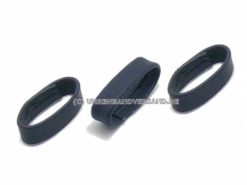 Ersatzschlaufen-Set 3tlg. 22mm dunkelblau glatt matt f�r Lederb�nder - Bild vergr��ern 
