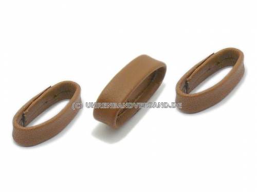Ersatzschlaufen-Set 3tlg. 14mm hellbraun glatt matt f�r Lederb�nder - Bild vergr��ern 