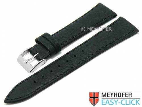 Meyhofer EASY-CLICK Uhrenarmband -Radford- 20mm schwarz Nappa-Leder abgen�ht (Schlie�enansto� 16 mm) - Bild vergr��ern 