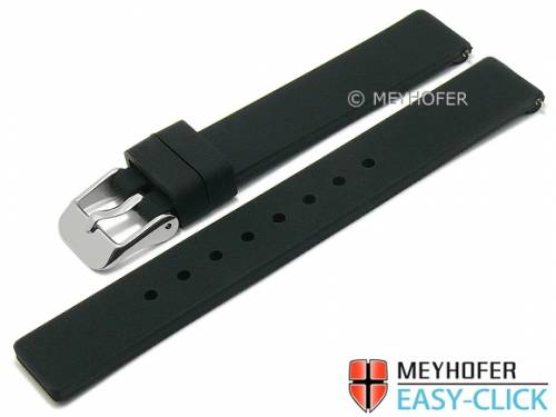 Meyhofer EASY-CLICK Uhrenarmband -Fairbury- 14mm schwarz Silikon glatt ohne Naht (Schlieenansto 14 mm) - Bild vergrern 