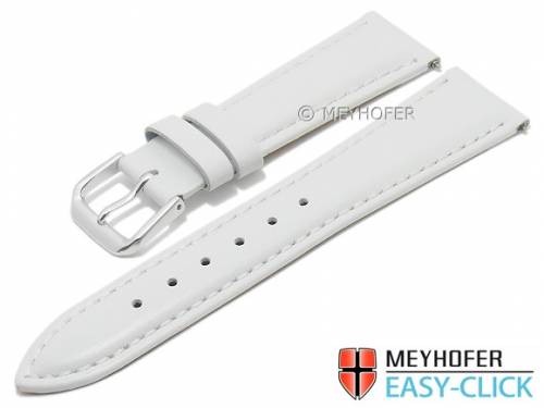 Meyhofer EASY-CLICK Uhrenarmband XS -Prineville- 16mm wei� Leder glatt abgen�ht (Schlie�enansto� 14 mm) - Bild vergr��ern 