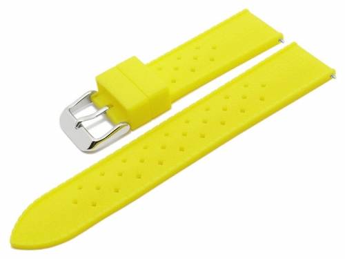 Meyhofer EASY-CLICK Uhrenarmband -Minatare- 20mm gelb Silikon Karbon-Look Racing-Style (Schlieenansto 18 mm) - Bild vergrern 