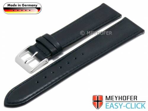 Meyhofer EASY-CLICK Uhrenarmband -Naab- 22mm dunkelblau Leder glatt abgen�ht (Schlie�enansto� 18 mm) - Bild vergr��ern 
