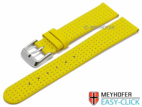 Meyhofer EASY-CLICK Uhrenarmband -Adelaide- 18mm gelb Leder perforiert matt (Schlie�enansto� 18 mm) - Bild vergr��ern 