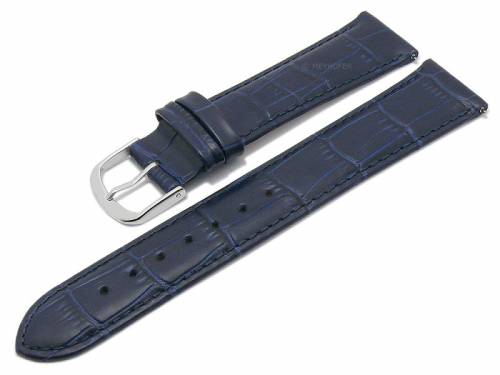 Meyhofer EASY-CLICK Uhrenarmband -Sacaton- 21mm dunkelblau Leder Alligator-Pr�gung abgen�ht (Schlie�enansto� 20 mm) - Bild vergr��ern 
