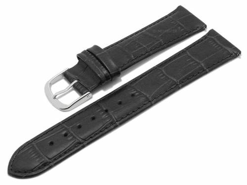 Meyhofer EASY-CLICK Uhrenarmband -Sacaton- 18mm dunkelgrau Leder Alligator-Pr�gung abgen�ht (Schlie�enansto� 16 mm) - Bild vergr��ern 