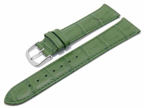 Meyhofer EASY-CLICK Uhrenarmband -Sacaton- 19mm gr�n Leder Alligator-Pr�gung abgen�ht (Schlie�enansto� 18 mm) - Bild vergr��ern 