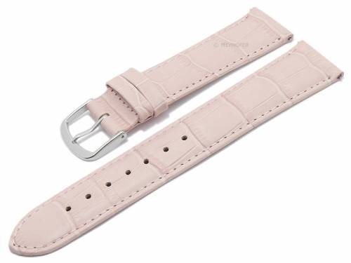 Meyhofer EASY-CLICK Uhrenarmband -Sacaton- 22mm rosa Leder Alligator-Pr�gung abgen�ht (Schlie�enansto� 20 mm) - Bild vergr��ern 