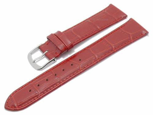 Meyhofer EASY-CLICK Uhrenarmband -Sacaton- 19mm rot Leder Alligator-Pr�gung abgen�ht (Schlie�enansto� 18 mm) - Bild vergr��ern 