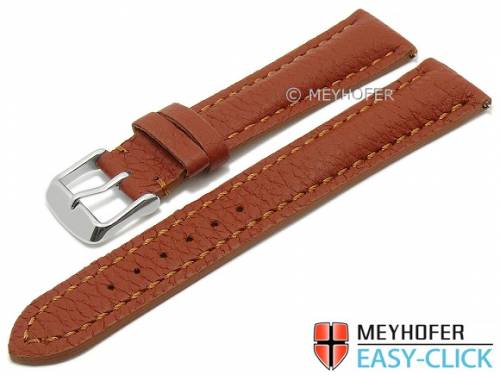 Meyhofer EASY-CLICK Uhrenarmband -Hartington- 22mm hellbraun echt Hirschleder genarbt abgenht (Schlieenansto 20 mm) - Bild vergrern 