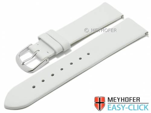 Meyhofer EASY-CLICK Uhrenarmband XS -Tampa- 18mm wei� Leder glatt ohne Naht (Schlie�enansto� 16 mm) - Bild vergr��ern 