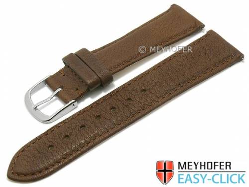 Meyhofer EASY-CLICK Uhrenarmband XS -Ecola- 18mm dunkelbraun Leder vegetabil genarbt abgenht (Schlieenansto 16 mm) - Bild vergrern 