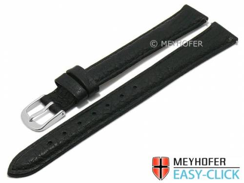 Meyhofer EASY-CLICK Uhrenarmband XL -Steinaker- 12mm schwarz Leder genarbt abgen�ht (Schlie�enansto� 12 mm) - Bild vergr��ern 