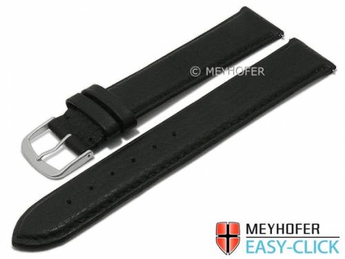 Meyhofer EASY-CLICK Uhrenarmband XL -Steinaker- 22mm schwarz Leder genarbt abgenht (Schlieenansto 20 mm) - Bild vergrern 