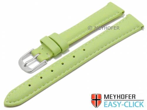 Meyhofer EASY-CLICK Uhrenarmband -Amnicon- 12mm hellgr�n Leder glatt helle Naht (Schlie�enansto� 12 mm) - Bild vergr��ern 
