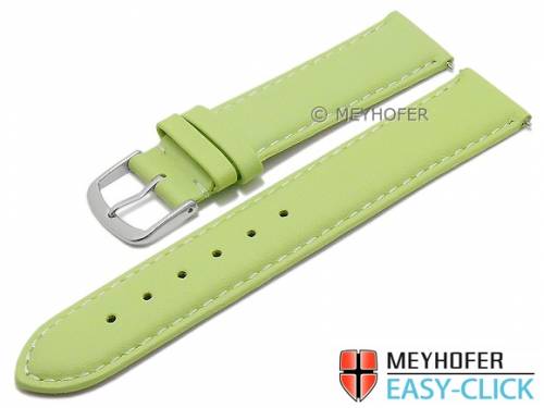 Meyhofer EASY-CLICK Uhrenarmband -Amnicon- 20mm hellgr�n Leder glatt helle Naht (Schlie�enansto� 20 mm) - Bild vergr��ern 