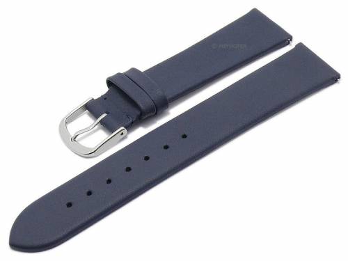 Meyhofer EASY-CLICK Uhrenarmband -Natal- 19mm dunkelblau Leder glatt ohne Naht (Schlie�enansto� 18 mm) - Bild vergr��ern 