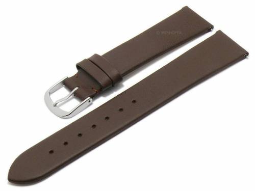 Meyhofer EASY-CLICK Uhrenarmband -Natal- 24mm dunkelbraun Leder glatt ohne Naht (Schlie�enansto� 22 mm) - Bild vergr��ern 