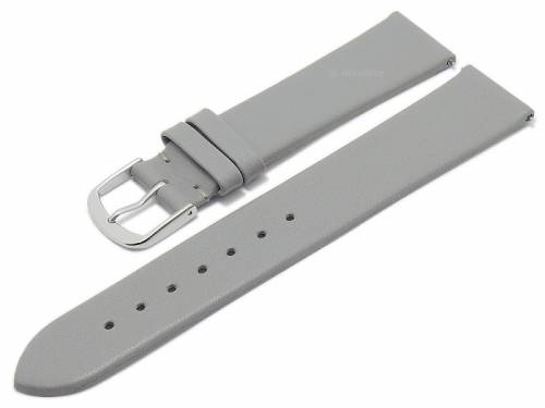 Meyhofer EASY-CLICK Uhrenarmband -Natal- 22mm grau Leder glatt ohne Naht (Schlie�enansto� 20 mm) - Bild vergr��ern 