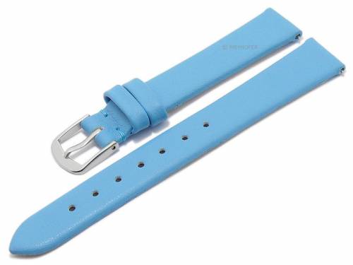 Meyhofer EASY-CLICK Uhrenarmband -Natal- 14mm hellblau Leder glatt ohne Naht (Schlie�enansto� 12 mm) - Bild vergr��ern 