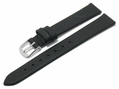 Meyhofer EASY-CLICK Uhrenarmband -Natal- 12mm schwarz Leder glatt ohne Naht (Schlieenansto 10 mm) - Bild vergrern 