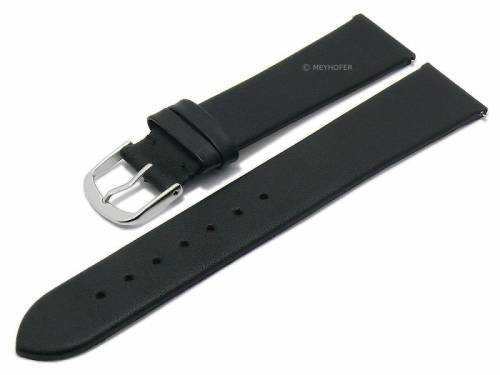 Meyhofer EASY-CLICK Uhrenarmband -Natal- 24mm schwarz Leder glatt ohne Naht (Schlieenansto 22 mm) - Bild vergrern 