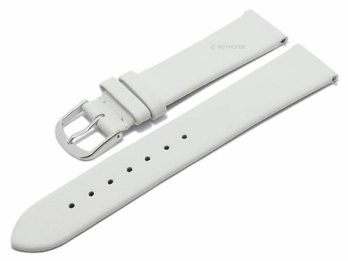 Meyhofer EASY-CLICK Uhrenarmband -Natal- 19mm wei� Leder glatt ohne Naht (Schlie�enansto� 18 mm) - Bild vergr��ern 