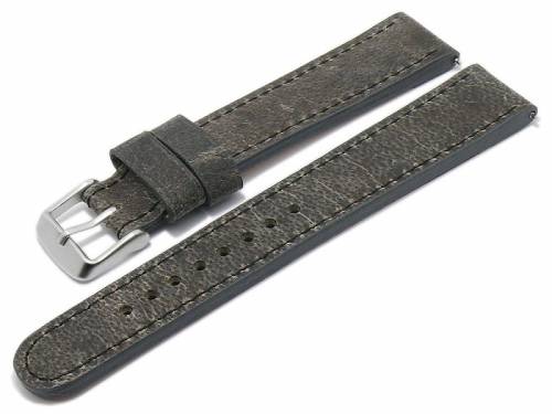 Meyhofer EASY-CLICK Uhrenarmband XL -Gobi- 22mm dunkelgrau Kamelleder schwarze Naht (Schlie�enansto� 20 mm) - Bild vergr��ern 