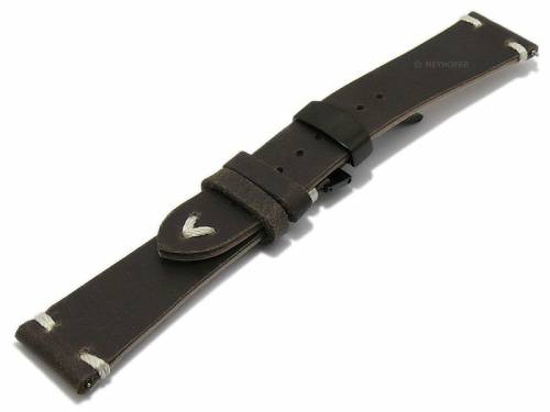 Meyhofer EASY-CLICK Uhrenarmband -Grandville- 20mm dunkelbraun Leder schwarze Faltschlie�e (Schlie�enansto� 16 mm) - Bild vergr��ern 