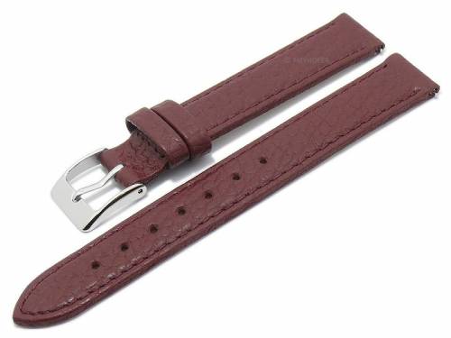 Meyhofer EASY-CLICK Uhrenarmband -Trinidad- 14mm bordeaux Leder genarbt matt abgen�ht (Schlie�enansto� 14 mm) - Bild vergr��ern 