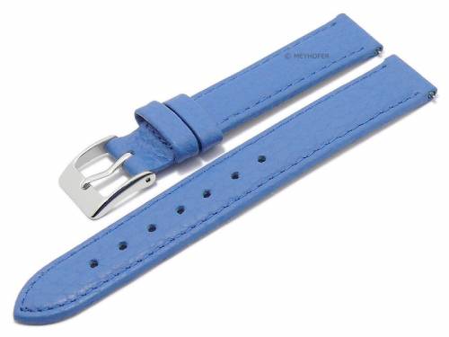 Meyhofer EASY-CLICK Uhrenarmband -Trinidad- 14mm mittelblau Leder genarbt matt abgenht (Schlieenansto 14 mm) - Bild vergrern 