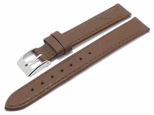 Meyhofer EASY-CLICK Uhrenarmband -Trinidad- 14mm dunkelbraun Leder genarbt matt abgenht (Schlieenansto 14 mm) - Bild vergrern 