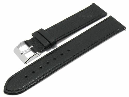 Meyhofer EASY-CLICK Uhrenarmband -Trinidad- 20mm schwarz Leder genarbt matt abgen�ht (Schlie�enansto� 20 mm) - Bild vergr��ern 