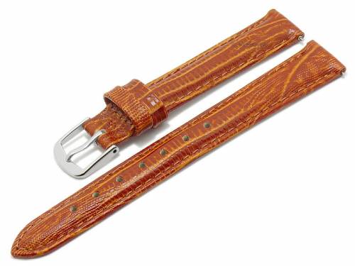 Meyhofer EASY-CLICK Uhrenarmband XL -Rosario- 14mm rostbraun Leder Teju-Pr�gung abgen�ht (Schlie�enansto� 12 mm) - Bild vergr��ern 
