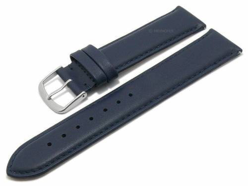 Meyhofer EASY-CLICK Uhrenarmband -Naperville- 19mm dunkelblau Leder glatt abgen�ht (Schlie�enansto� 18 mm) - Bild vergr��ern 