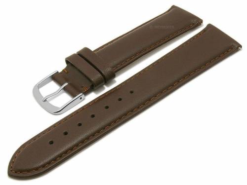 Meyhofer EASY-CLICK Uhrenarmband -Naperville- 21mm dunkelbraun Leder glatt abgen�ht (Schlie�enansto� 20 mm) - Bild vergr��ern 