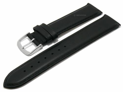 Meyhofer EASY-CLICK Uhrenarmband -Naperville- 17mm schwarz Leder glatt abgen�ht (Schlie�enansto� 16 mm) - Bild vergr��ern 
