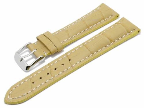Meyhofer EASY-CLICK Uhrenarmband -Lanus- 24mm senfgelb Leder Alligator-Pr�gung helle Naht (Schlie�enansto� 20 mm) - Bild vergr��ern 