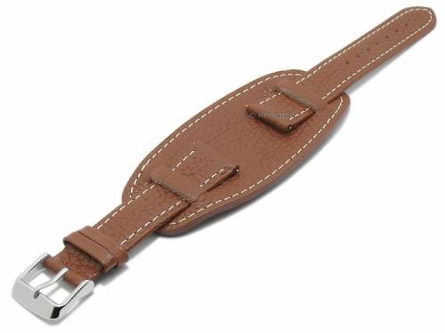 Meyhofer EASY-CLICK Uhrenarmband -Brest- 18mm hellbraun Leder genarbt mit Lederunterlage (Schlie�enansto� 16 mm) - Bild vergr��ern 