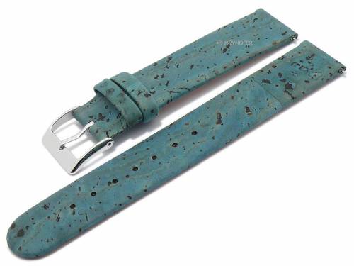 Meyhofer EASY-CLICK Uhrenarmband -Tavira- 12mm t�rkis echt Kork VEGAN matt (Schlie�enansto� 12 mm) - Bild vergr��ern 