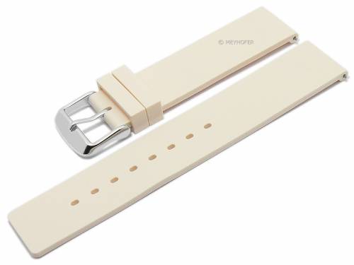 Meyhofer EASY-CLICK Uhrenarmband -Coburg- 18mm beige Silikon glatt matt (Schlieenansto 18 mm) - Bild vergrern 