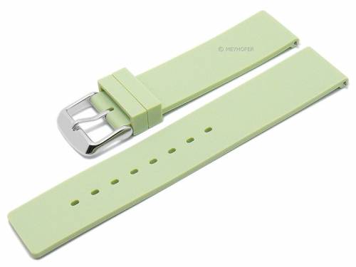 Meyhofer EASY-CLICK Uhrenarmband -Coburg- 18mm hellgr�n Silikon glatt matt (Schlie�enansto� 18 mm) - Bild vergr��ern 