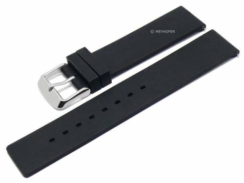 Meyhofer EASY-CLICK Uhrenarmband -Coburg- 22mm schwarz Silikon glatt matt (Schlieenansto 22 mm) - Bild vergrern 