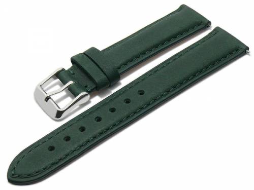 Meyhofer EASY-CLICK Uhrenarmband -Altenburg- 19mm dunkelgr�n Leder abgen�ht Unterseite vegetabil (Schlie�e 18 mm) - Bild vergr��ern 