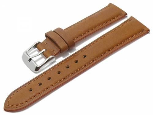 Meyhofer EASY-CLICK Uhrenarmband -Altenburg- 21mm hellbraun Leder abgen�ht Unterseite vegetabil (Schlie�e 20 mm) - Bild vergr��ern 