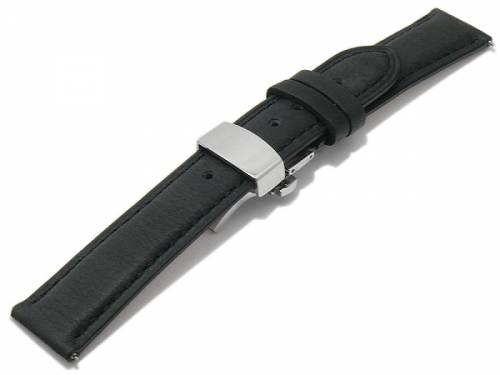 Meyhofer EASY-CLICK Uhrenarmband -Salary- 24mm anthrazit Leder Unterseite vegetabil mit Faltschlie�e (Schlie�e 22 mm) - Bild vergr��ern 