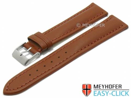 ABVERKAUF: Meyhofer EASY-CLICK Uhrenarmband -Brandon- 22mm rotbraun Leder glatt abgen�ht (Schlie�enansto� 20 mm) - Bild vergr��ern 