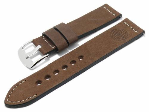 GERMAN MADE: Meyhofer EASY-CLICK Uhrband AMBERG - Motiv Germany 22mm dunkelbraun Leder vegetabil (Schlie�enanst. 22 mm) - Bild vergr��ern 